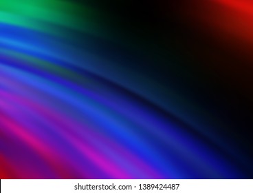 Dark Multicolor, Rainbow vector template with bent ribbons. Creative geometric illustration in marble style with gradient. Textured wave pattern for backgrounds.