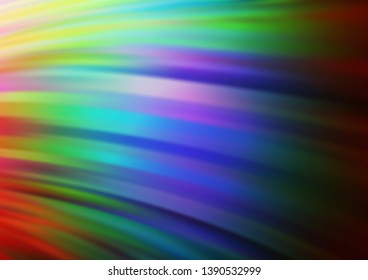 Dark Multicolor, Rainbow vector template with bent lines. Colorful abstract illustration with gradient lines. Textured wave pattern for backgrounds.
