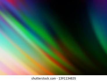 Dark Multicolor, Rainbow vector template with lava shapes. A vague circumflex abstract illustration with gradient. Brand new design for your ads, poster, banner.