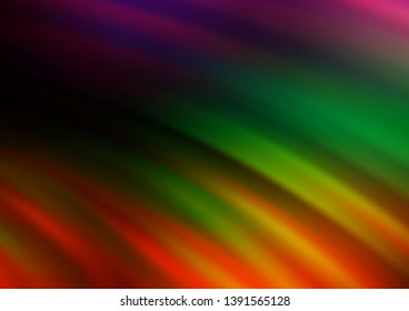 Dark Multicolor, Rainbow vector template with abstract lines. Geometric illustration in marble style with gradient.  A new texture for your  ad, booklets, leaflets.