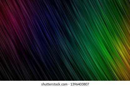 Dark Multicolor, Rainbow vector template with lines, ovals. Creative illustration in halftone marble style with gradient. The elegant pattern for brand book.