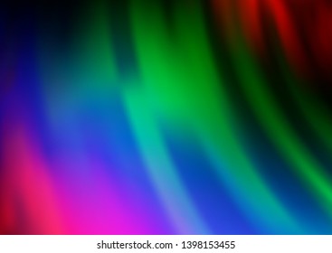 Dark Multicolor, Rainbow vector template with bent ribbons. Creative illustration in halftone marble style with gradient. Marble style for your business design.