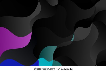 Dark Multicolor, Rainbow vector template with lines, ovals. A vague circumflex abstract illustration with gradient. Pattern for your business design.
