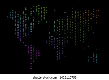 Dark Multicolor, Rainbow vector template in hexagonal style. Colorful hexagons on abstract backdrop. Beautiful design for your business advert.