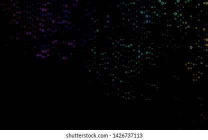Dark Multicolor, Rainbow vector template with circles. Abstract illustration with colored bubbles in nature style. Design for business adverts.