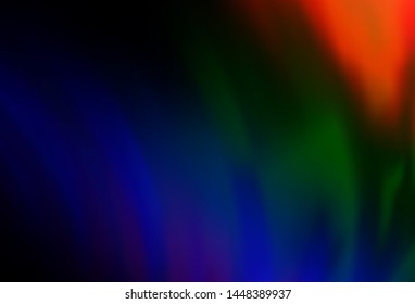 Dark Multicolor, Rainbow vector template with bent ribbons. Modern gradient abstract illustration with bandy lines. The best blurred design for your business.
