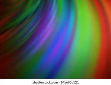 Dark Multicolor, Rainbow vector template with bubble shapes. Glitter abstract illustration with wry lines. The template for cell phone backgrounds.