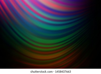 Dark Multicolor, Rainbow vector template with bent lines. A completely new color illustration in marble style. Marble style for your business design.