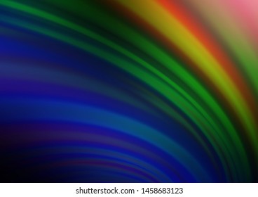 Dark Multicolor, Rainbow vector template with abstract lines. A completely new color illustration in marble style. Textured wave pattern for backgrounds.