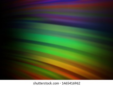 Dark Multicolor, Rainbow vector template with bent ribbons. Creative geometric illustration in marble style with gradient. Pattern for your business design.