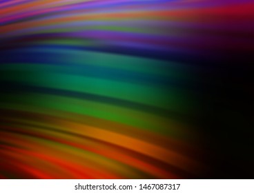 Dark Multicolor, Rainbow vector template with bent lines. Shining crooked illustration in marble style. The best blurred design for your business.
