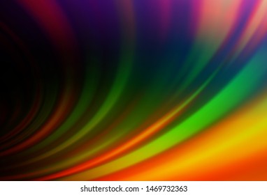 Dark Multicolor, Rainbow vector template with bent ribbons. A completely new color illustration in marble style. The template for cell phone backgrounds.
