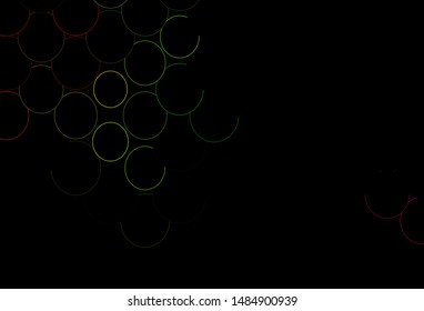 Dark Multicolor, Rainbow vector template with circles. Illustration with set of shining colorful abstract circles. Completely new template for your brand book.