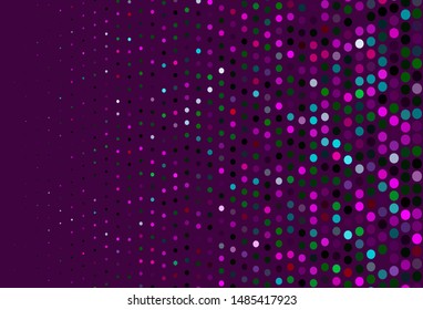 Dark Multicolor, Rainbow vector template with circles. Modern abstract illustration with colorful water drops. Design for business adverts.