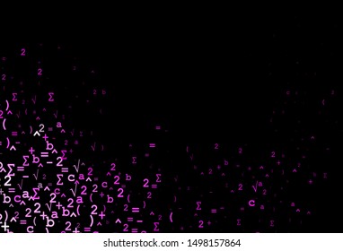 Dark Multicolor, Rainbow vector template with math simbols. Abstract illustration with colored algebra signs. Best design for your math college.