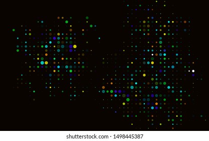 Dark Multicolor, Rainbow vector template with circles. Blurred bubbles on abstract background with colorful gradient. Pattern for beautiful websites.