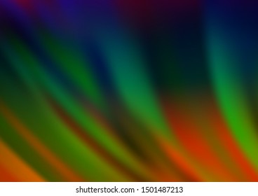 Dark Multicolor, Rainbow vector template with abstract lines. Shining crooked illustration in marble style. A completely new marble design for your business.