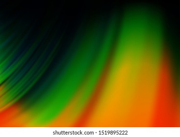Dark Multicolor, Rainbow vector template with liquid shapes. Blurred geometric sample with gradient bubbles.  The elegant pattern for brand book.