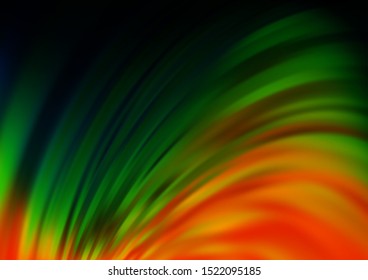 Dark Multicolor, Rainbow vector template with abstract lines. Modern gradient abstract illustration with bandy lines. A completely new marble design for your business.