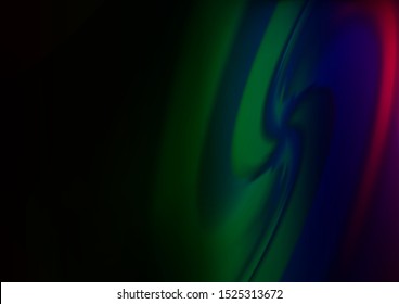 Dark Multicolor, Rainbow vector template with abstract lines. Blurred geometric sample with gradient bubbles.  Marble style for your business design.