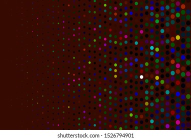 Dark Multicolor, Rainbow vector template with circles. Abstract illustration with colored bubbles in nature style. Template for your brand book.