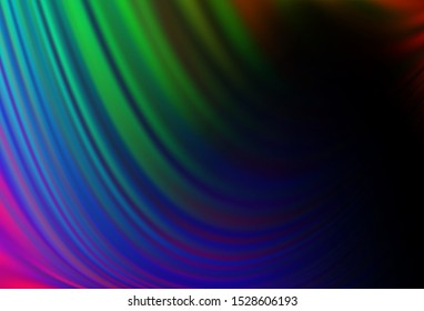 Dark Multicolor, Rainbow vector template with lines, ovals. Colorful illustration in abstract marble style with gradient. New composition for your brand book.