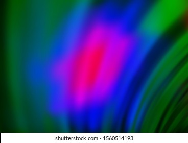 Dark Multicolor, Rainbow vector template with abstract lines. A sample with blurred bubble shapes. A completely new marble design for your business.