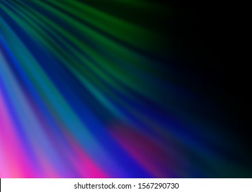 Dark Multicolor, Rainbow vector template with lines, ovals. Shining illustration, which consist of blurred lines, circles. A completely new template for your business design.
