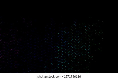 Dark Multicolor, Rainbow vector template with circles. Glitter abstract illustration with blurred drops of rain. Design for business adverts.