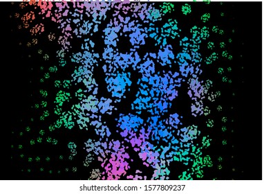 Dark Multicolor, Rainbow vector template with memphis shapes. Decorative design in abstract style with random forms. Simple design for your web site.