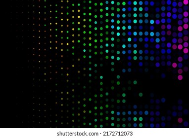 Dark Multicolor, Rainbow vector template with circles. Beautiful colored illustration with blurred circles in nature style. Design for business adverts.