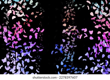 Dark Multicolor, Rainbow vector template with memphis shapes. Illustration with colorful gradient shapes in abstract style. Best smart design for your business.