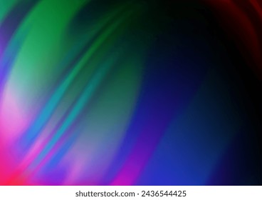 Dark Multicolor, Rainbow vector template with bent ribbons. Creative illustration in halftone marble style with gradient. A completely new template for your business design.