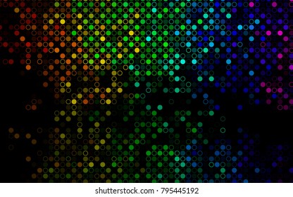 Dark Multicolor, Rainbow vector  template with circles. Modern abstract illustration with colorful water drops. Beautiful design for your business natural advert.