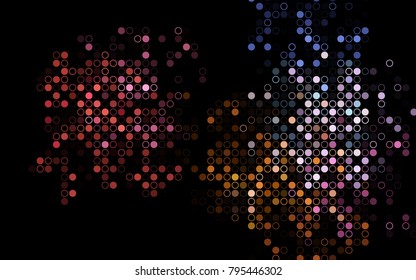 Dark Multicolor, Rainbow vector  template with circles. Blurred bubbles on abstract background with colorful gradient. Completely new template for your brand book.