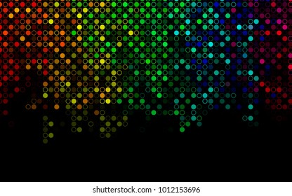 Dark Multicolor, Rainbow vector  texture with disks. Blurred bubbles on abstract background with colorful gradient. Beautiful design for your business natural advert.