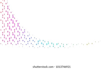 Dark Multicolor, Rainbow vector texture with Digit characters. Colored mathematic signs with gradient on white background. Best design for your ad, poster, banner of math college.