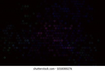 Dark Multicolor, Rainbow vector  texture with disks. Abstract illustration with colored bubbles in nature style. Completely new template for your brand book.