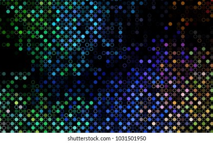 Dark Multicolor, Rainbow vector  texture with disks. Abstract illustration with colored bubbles in nature style. The pattern can be used for beautiful websites.
