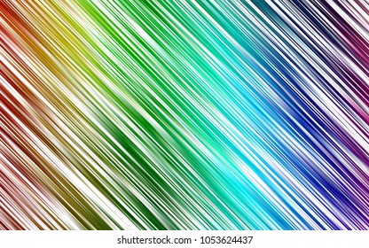 Dark Multicolor, Rainbow vector texture with colored lines. Blurred decorative design in simple style with lines. Best design for your ad, poster, banner.