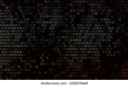 Dark Multicolor, Rainbow vector  texture with disks. Beautiful colored illustration with blurred circles in nature style. New design for ad, poster, banner of your website.