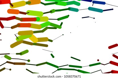 Dark Multicolor, Rainbow vector texture with colored capsules. Capsules on blurred abstract background with gradient. The pattern can be used for medical ad, booklets, leaflets
