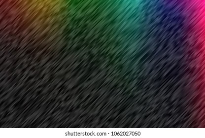 Dark Multicolor, Rainbow vector texture with colored lines. Shining colored illustration with narrow lines. Best design for your ad, poster, banner.