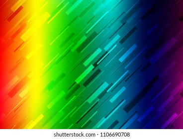 Dark Multicolor, Rainbow vector texture with colored lines. Shining colored illustration with narrow lines. The pattern can be used as ads, poster, banner for commercial.