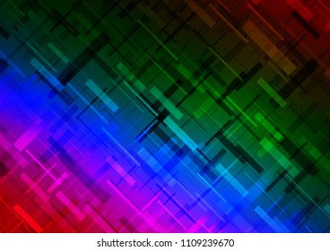 Dark Multicolor, Rainbow vector texture with colored lines. Shining colored illustration with narrow lines. Smart design for your business advert.