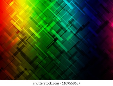 Dark Multicolor, Rainbow vector texture with colored lines. Blurred decorative design in simple style with lines. Best design for your ad, poster, banner.