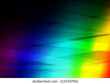 Dark Multicolor, Rainbow vector texture with colored lines. Modern geometrical abstract illustration with staves. Smart design for your business advert.