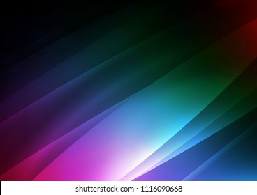 Dark Multicolor, Rainbow vector texture with colored lines. Modern geometrical abstract illustration with staves. Best design for your ad, poster, banner.