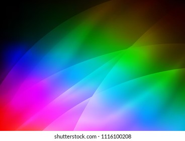 Dark Multicolor, Rainbow vector texture with colored lines. Decorative shining illustration with lines on abstract template. The pattern can be used for busines ad, booklets, leaflets