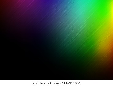 Dark Multicolor, Rainbow vector texture with colored lines. Lines on blurred abstract background with gradient. The pattern can be used for busines ad, booklets, leaflets